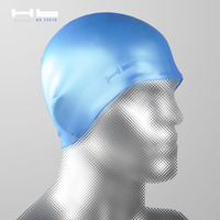 Hb新品I系防水防滑透明硅胶舒适护耳泳帽正品纯色泳帽NO.7401B