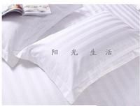 酒店宾馆床上用品批发 纯棉 涤棉 3CM缎条枕套 全棉枕套批发 特价