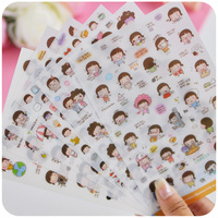 韩国超萌momoi饼干女孩卡通DIY可爱儿童相册贴纸日记手机装饰贴画