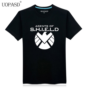 UOPASD美国队长神盾局特工 SHIELD复仇者联盟盾牌短袖T恤大码男女