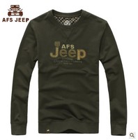 2013秋冬新款 男式专柜正品AFS JEEP长袖T恤纯棉大码圆领加厚男装