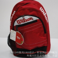 WILSON 红色超轻 双肩 羽毛球包 网球包 书包 骑行包 钓鱼包