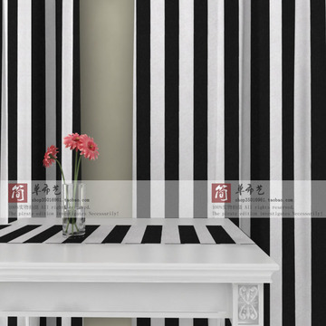 5.5厘米黑白条纹 条纹布艺窗帘 客厅卧室飘窗阳台半遮光成品定做