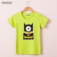 ONOZA2015新款女装夏季个性韩版 蝙蝠侠小黄人印花圆领短袖t恤女