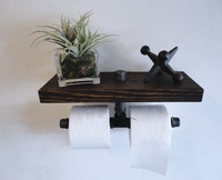 美式乡村铁艺复古水管纸巾架 卫生间置物架 卫生纸挂架厕所收纳架