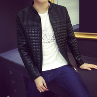 2015秋冬装男士皮夹克修身韩版男式机车PU皮衣短款青年立领薄外套