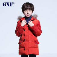 gxf儿童羽绒服男童加厚中长款新款中大童韩版秋冬羽绒服童装外套