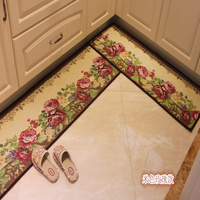 玫瑰花长条厨房地垫 吸水脚垫防滑吸水门垫 门厅卫生间地毯脚垫子