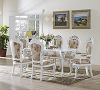 新品帝京家具欧式餐桌美式椅组合白色瞄银餐台实木餐布艺饭特价