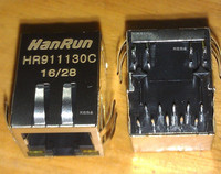 全新 HR911130C RJ45 千兆网口 网络变压器  21MM 带灯 带弹片
