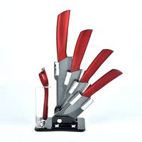 厂家直销 黑刃厨房陶瓷刀六件套套刀 商务礼品氧化锆刀具