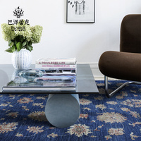 巴泽蕾克 进口手工羊毛地毯 美式现代客厅卧室床边 蓝色羊毛地毯