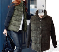 韩风潮牌韩版2015冬装新款女装拼接中性个性迷彩显瘦棉衣棉服外套
