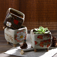 景德镇多肉花盆包邮 个性创意韩式手绘花盆陶瓷 多肉植物花盆