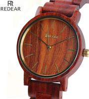 新款木质手表上市时尚简约红檀木制手表进口石英机芯男款红木手表