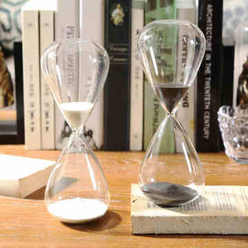 橡树庄园 浪漫创意玻璃沙漏摆件 现代家居装饰品 30分钟计时器