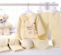 【今日特卖】婴儿棉衣外套装秋冬季加厚 新生儿棉外出服纯棉5件套