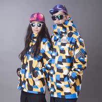WAKA2014新款男女情侣夹棉滑雪服滑雪衣冲锋衣棉服防水透气保暖