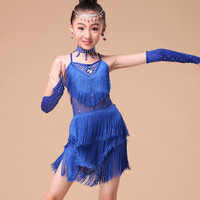 新款儿童拉丁舞服装夏少儿流苏拉丁舞裙女比赛考级演出服恰恰桑巴