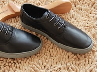 anna0521 实用舒适款！黑色全牛皮硫化底休闲皮鞋