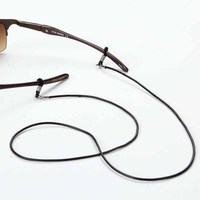 新款纯手工牛皮眼镜挂绳复古时尚户外运动眼镜链子金属头止滑皮绳