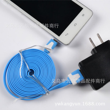 义乌厂家USB袋装面条线数据线 彩色2米安卓高速智能手机数据线