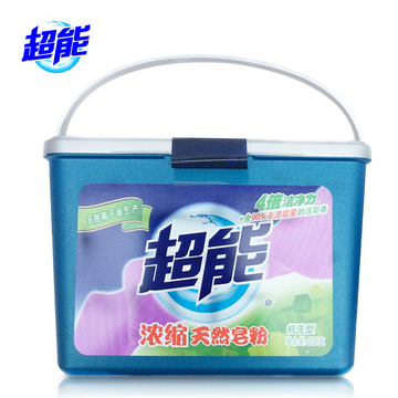 超能天然皂粉浓缩家庭装900g盒装洗衣粉促销清香型机洗型家用皂粉