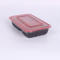 长方形双格一次性快餐盒 高度透明盖防雾 食品级PP 厂家直销批发