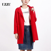 UZZU优组2016秋冬新款女装修身显瘦长袖针织衫女款开衫毛衣外套