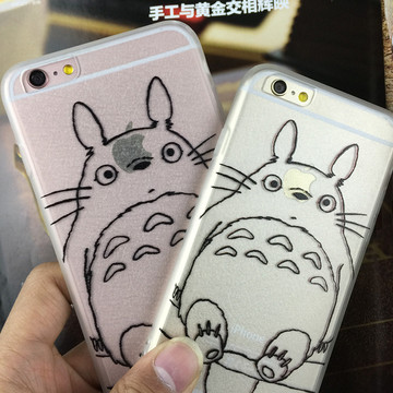 宫崎骏动漫龙猫苹果6iphone6s手机壳iphone5S日韩潮卡通可爱新款