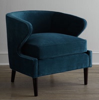 欧式新古典单人沙发椅创意布艺小沙发会所咖啡厅洽谈沙发蓝色现货