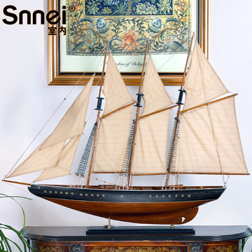 大型军舰组装模型 利亚号帆船摆件 木船工艺品 1.1米大船 艺术品