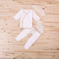 新款婴儿保暖内衣两件套  新生儿长袖分体套装宝宝爬服