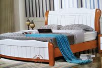 星秀阁家居 卧室家具 进口高档橡木床 双人床 1.5米实木床 双色床