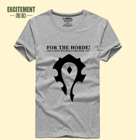 Excitement2015春夏联盟短袖T恤 dota男装纯棉魔兽世界部落标志
