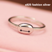 日韩s925纯银超能陆战队大白食指环 创意学生闺蜜简约礼物戒指 女
