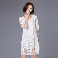 2016夏装欧货潮韩版修身蕾丝连衣裙女装新款白色包臀裙