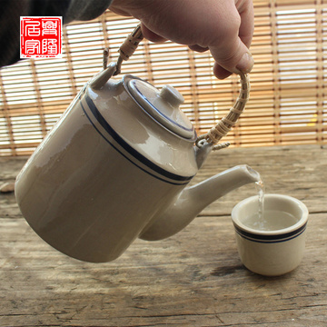 中式土陶茶具茶壶茶杯陶瓷茶壶套装粗瓷茶壶农家陶瓷水壶推荐包邮