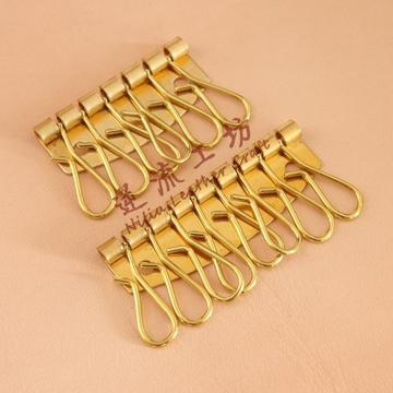 通体纯黄铜钥匙排 钥匙包配件 高端手工箱包配件