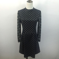 艾玛莉A15C201 时尚修身格子连衣裙 专柜正品 2015秋装新款