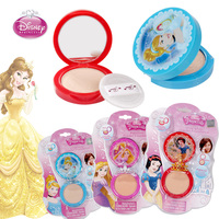 迪士尼水溶性彩妆儿童化妆品保湿定妆公主盈柔粉饼 粉扑粉底玩具