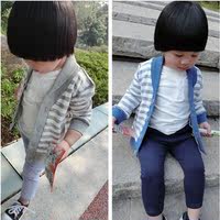 男女童春秋新款小孩子宝宝开衫 1-2-3岁韩版针织纯棉外套上衣童装