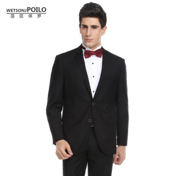 2016年屈臣保罗夏季男士西装套装黑色两扣商务绅士男式西服偏胖型