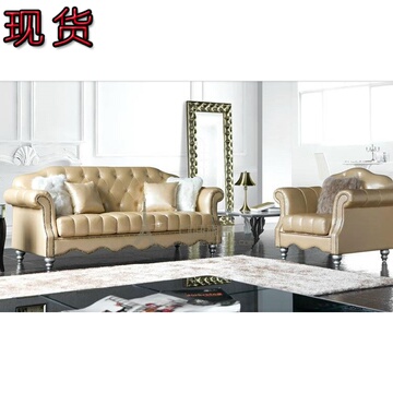 新古典双人沙发皮质美式单人沙发复古沙发定制美式休闲三人沙发