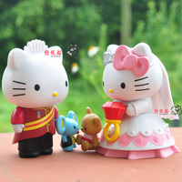 Hellokitty 凯蒂猫婚纱KT猫 玩具玩偶汽车头摆件婚庆活动生日礼物