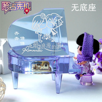 圣诞生日礼物跳舞音乐盒七彩旋转木马钢琴水晶女友礼物陶瓷八音盒