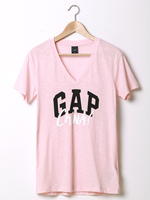 8.1上新|Gap经典徽标V领女式棉质短袖T恤|女装112250