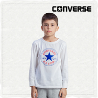 Converse/匡威 童装17新品男童经典款长袖T恤纯棉logo印花 大小童