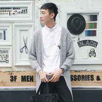 2016新款韩版男装针织衫 宽松休闲长袖加厚V领青秋季纯色开衫毛衣