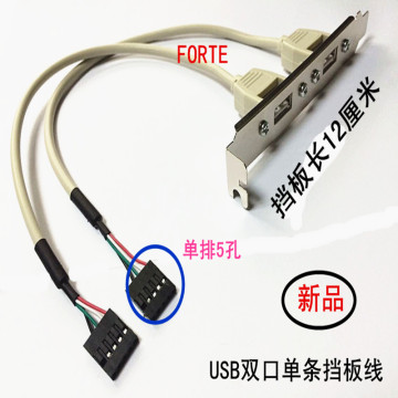 新品设计 主板USB扩展线 双口USB单条挡板线 后置挡板电脑机箱PCI